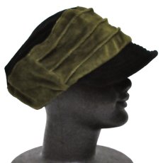 画像1: PSYLO 帽子「Velvet Cap / ブラック＋カーキ」 (1)