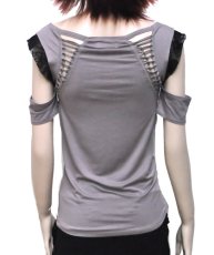 画像3: PSYLO レディース・半袖カットソー「Sesame Top / ニッケルグレー」 (3)