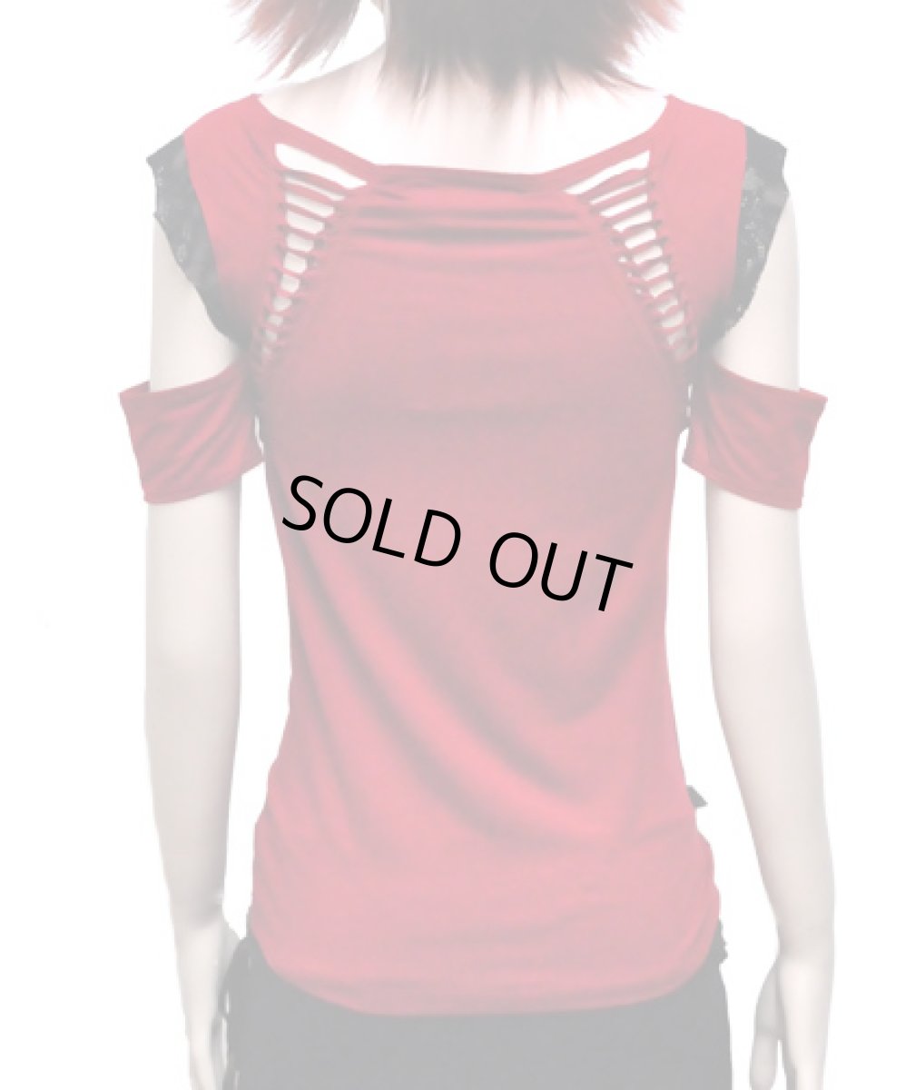 画像3: PSYLO レディース・半袖カットソー「Sesame Top / レッド」 (3)