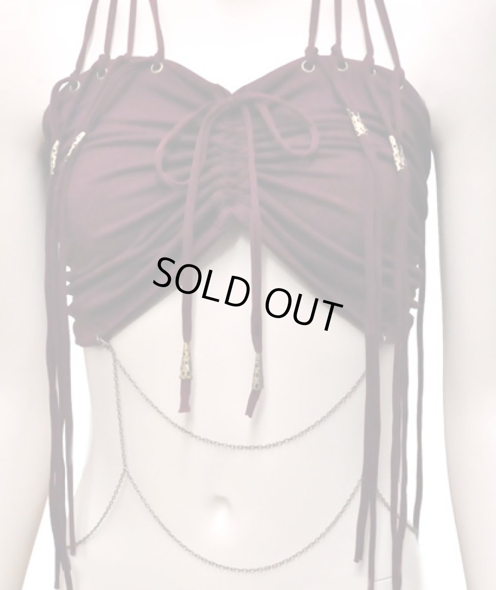 画像2: KAYO - Anime Clothingノースリーブ「Gypsy Diamond Bra / マルーン」 (2)