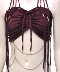 画像2: KAYO - Anime Clothingノースリーブ「Gypsy Diamond Bra / マルーン」 (2)