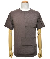 画像1: PSYLO メンズ・Tシャツ「Patchwork Tee / モカブラウン」 (1)