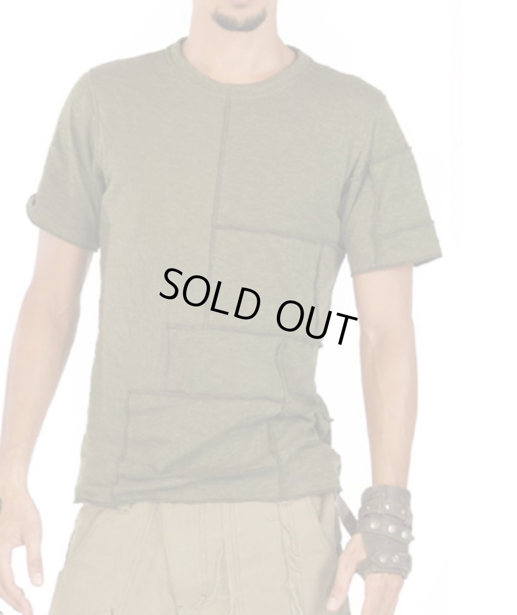 画像4: PSYLO メンズ・Tシャツ「Patchwork Tee / モカブラウン」 (4)