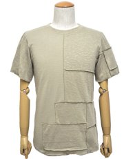 画像1: PSYLO メンズ・Tシャツ「Patchwork Tee / ボーン」 (1)