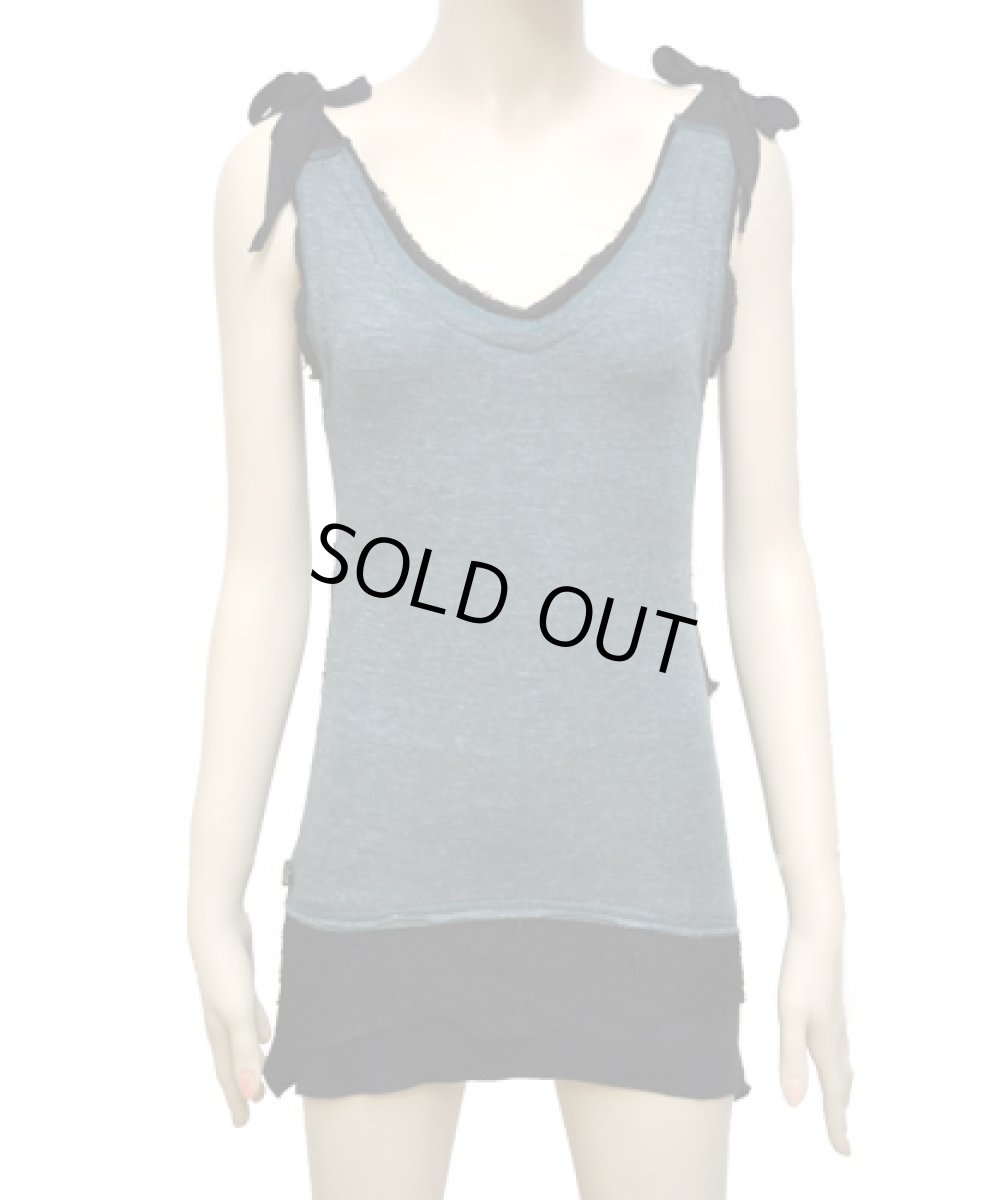 画像2: PSYLO レディース・ノースリーブ「Chica Rmx / テール×ブラック」 (2)