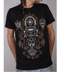 画像1: PLAZMA メンズTシャツ「Nanobots / ブラック」 (1)