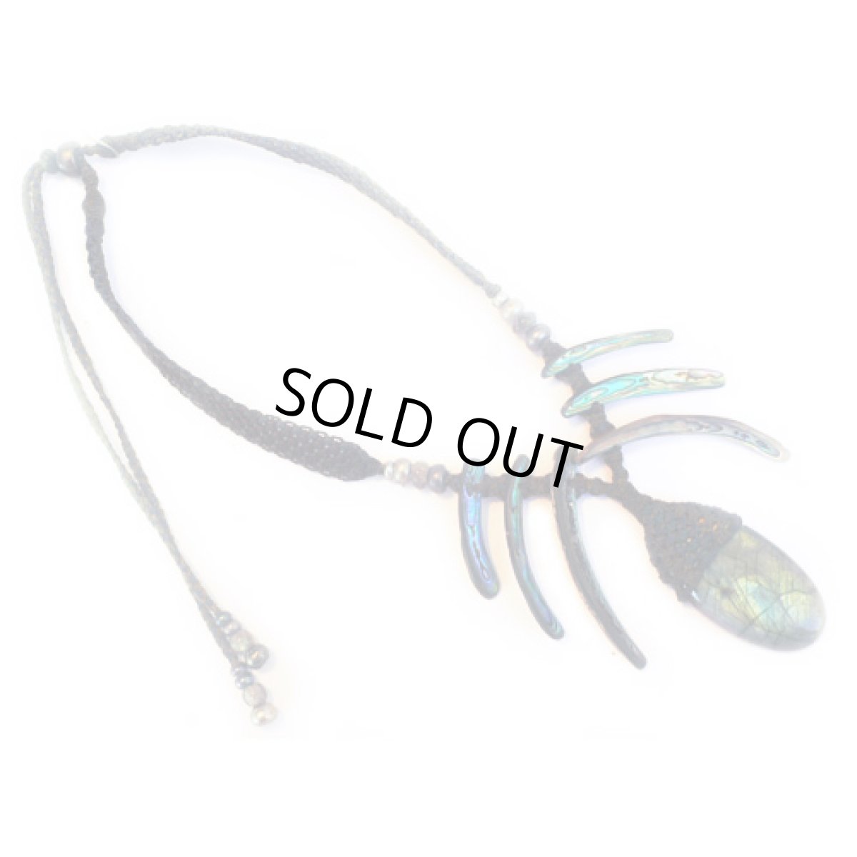 画像3: X-tribal「ラブラドライト／パワシェル・ネットネックレス"アフロ"」 (3)