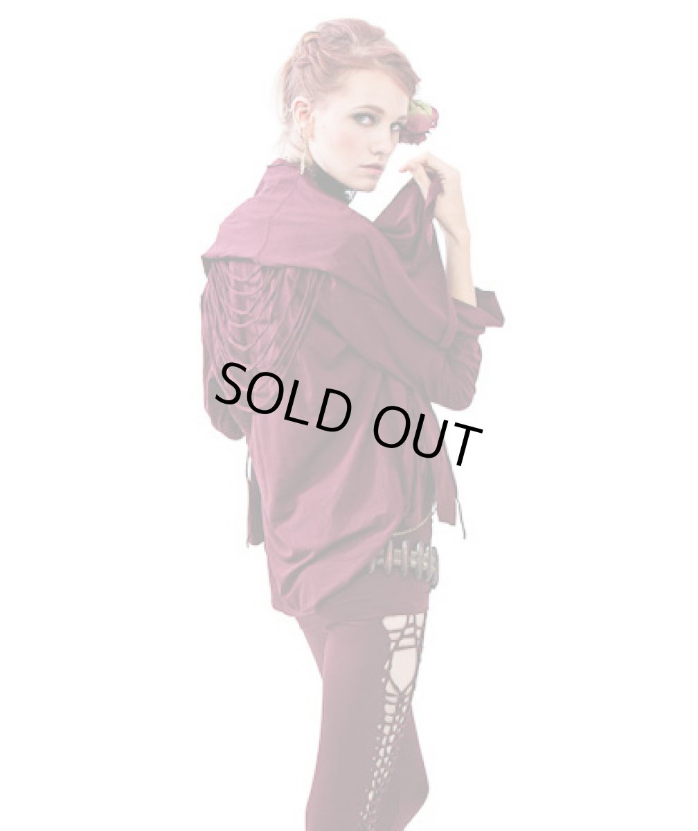 画像2: KAYO - Anime Clothing「ストリング・カーディガン/マルーン」 (2)