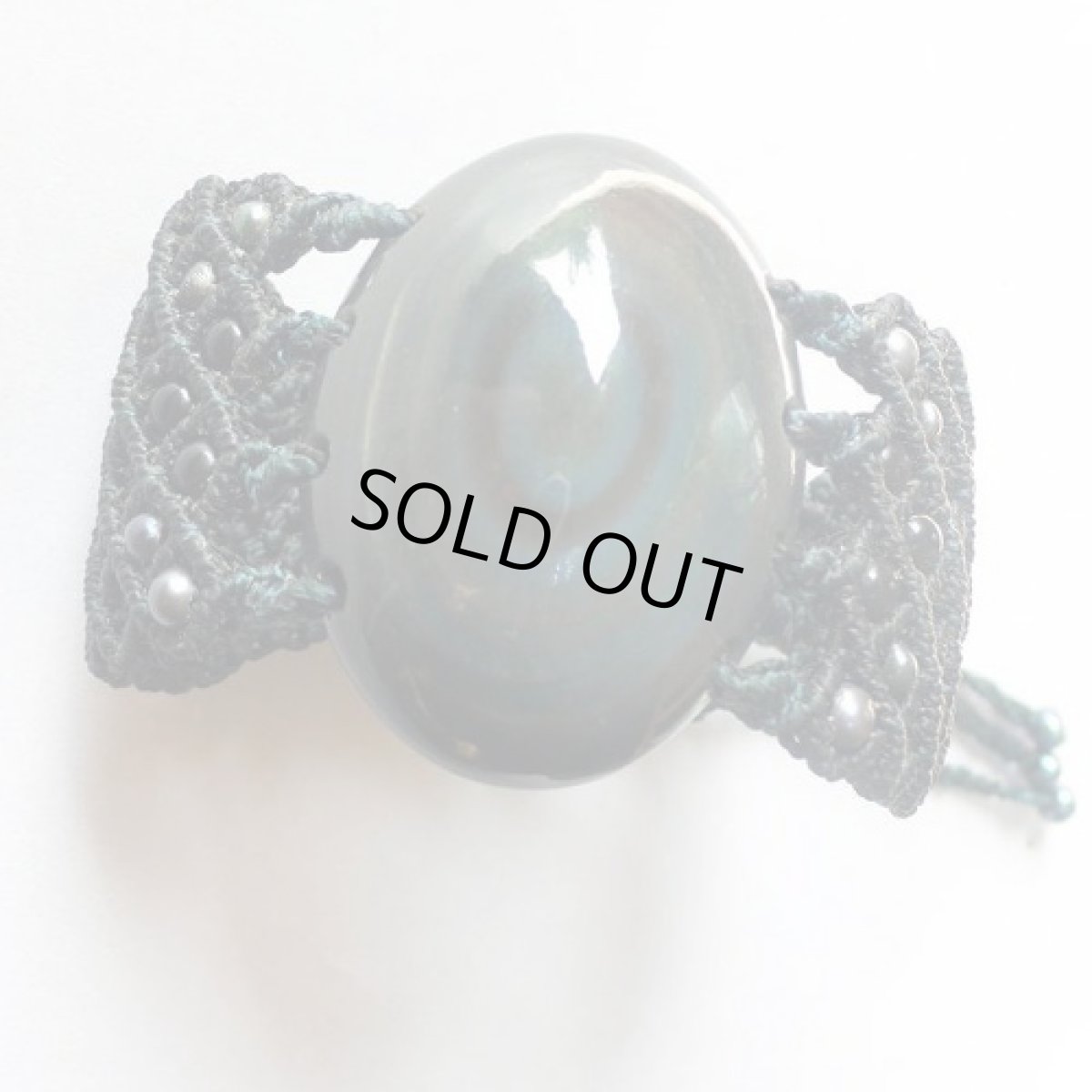 画像2: X-tribal「オブシディアン・ブレスレット 」(石のサイズ:約4.5cm x 3.5cm) (2)