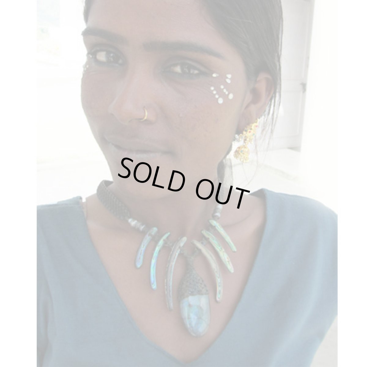 画像4: X-tribal「ラブラドライト／パワシェル・ネットネックレス"アフロ"」 (4)