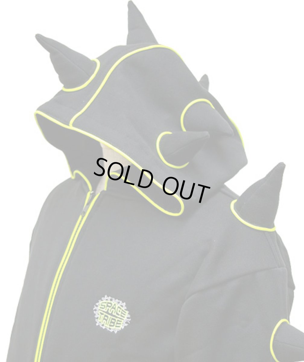 画像4: SPACE TRIBEユニセックス・パーカー「Spikey Hood / ブラック&イエロー」 (4)