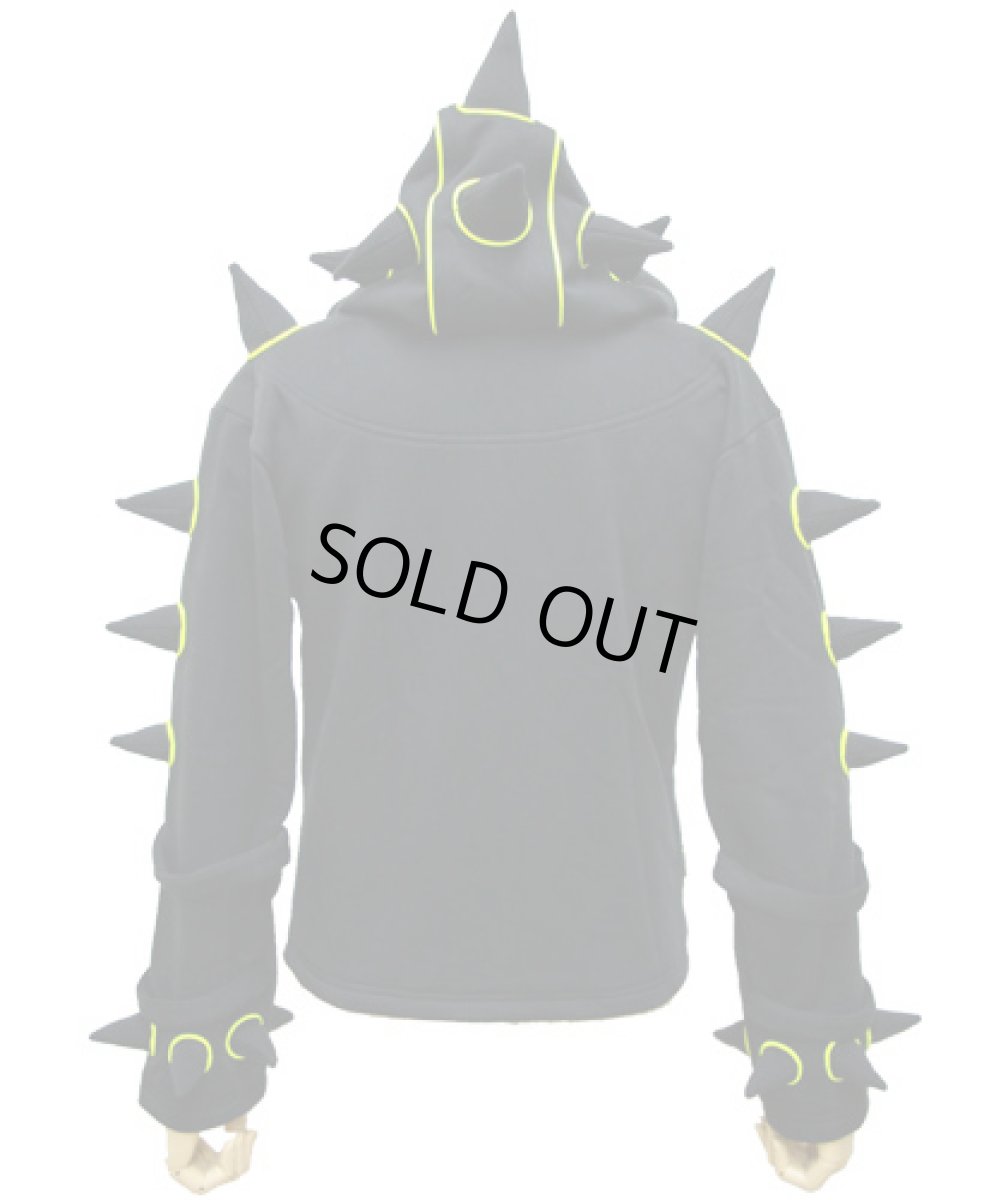 画像5: SPACE TRIBEユニセックス・パーカー「Spikey Hood / ブラック&イエロー」 (5)