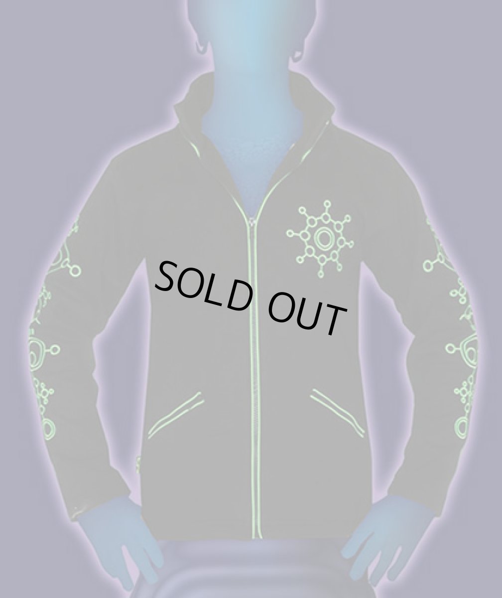 画像2: SPACE TRIBE メンズ・ジャケット(フード別売り)「UV Lime Alien Glyph」 (2)