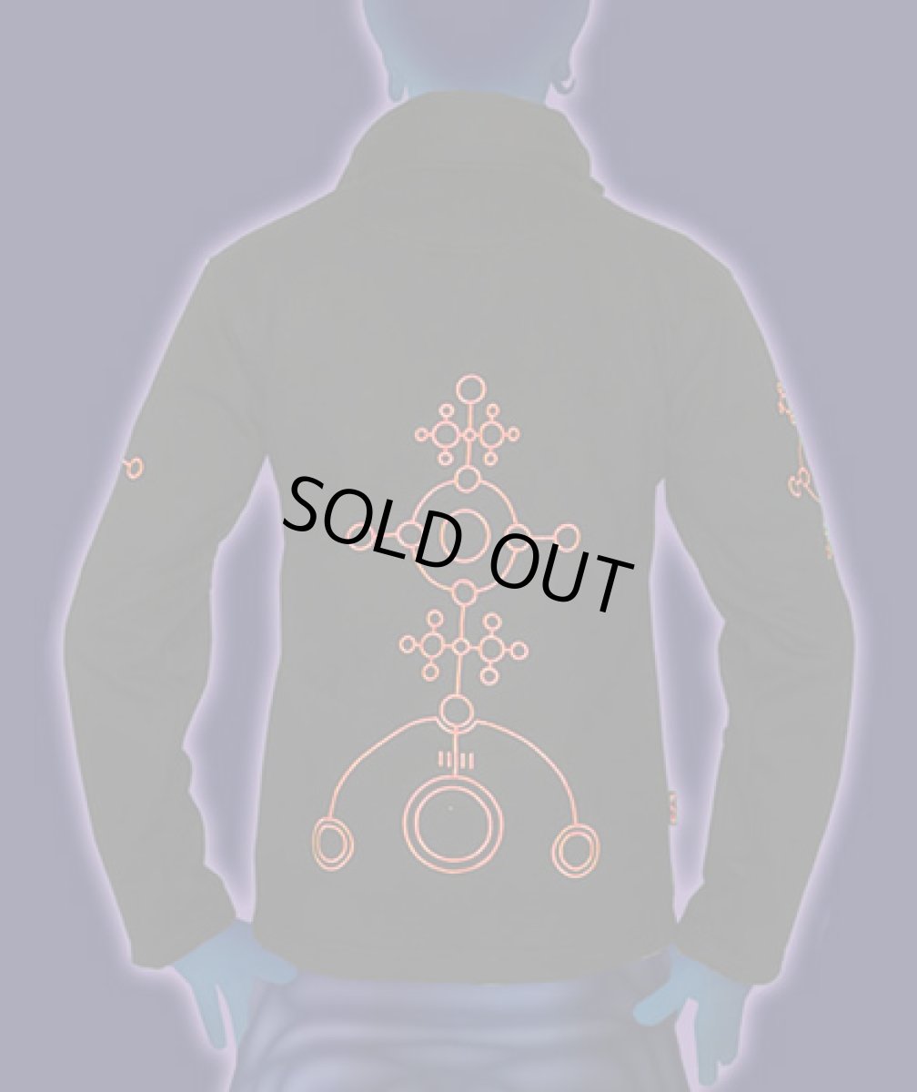 画像3: SPACE TRIBE メンズ・ジャケット(フード別売り)「UV Orange Alien Glyph」 (3)