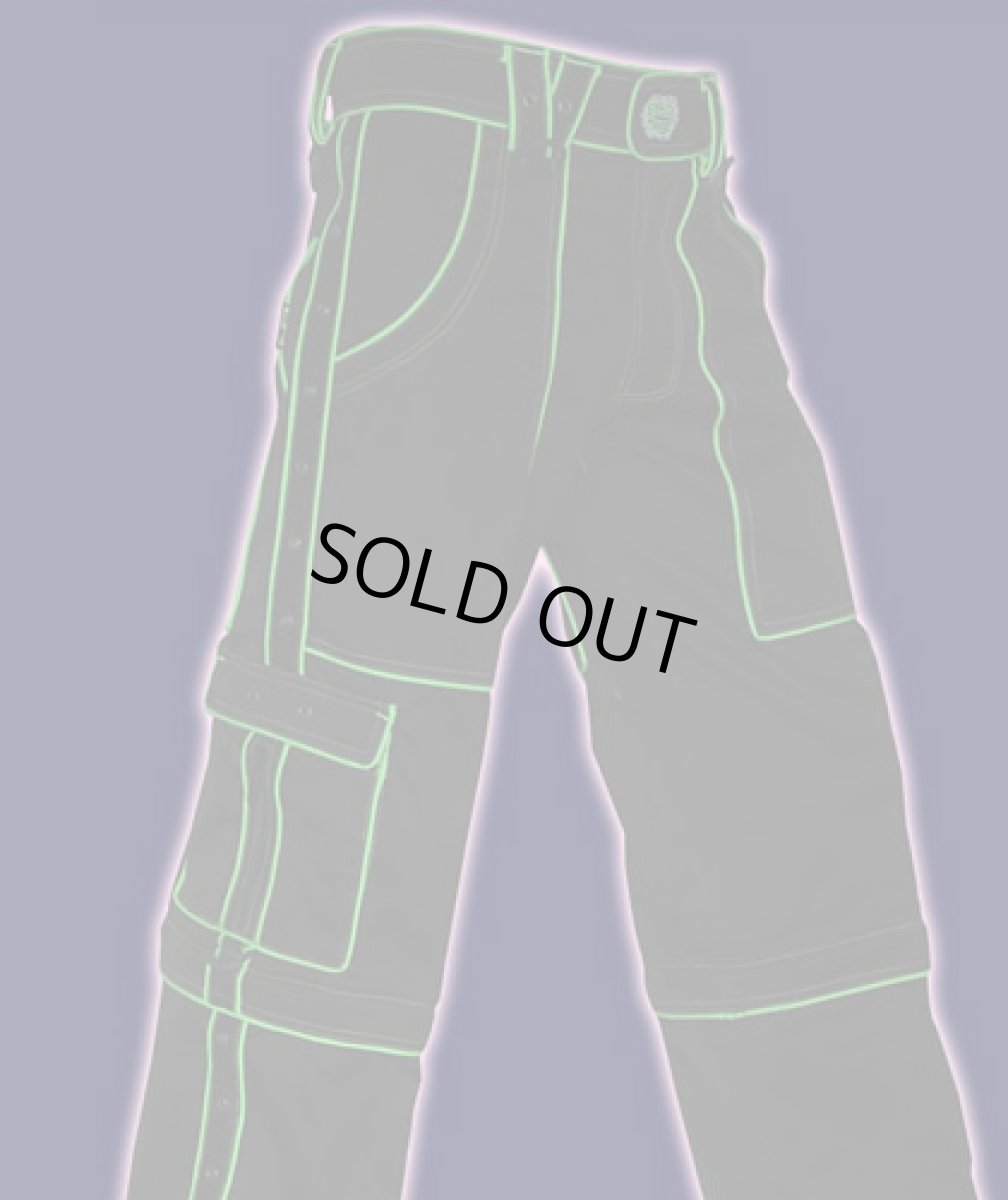 画像4: SPACE TRIBE ユニセックス・2WAYパンツ「Rip Zips / ブラック & UV ライム」 (4)