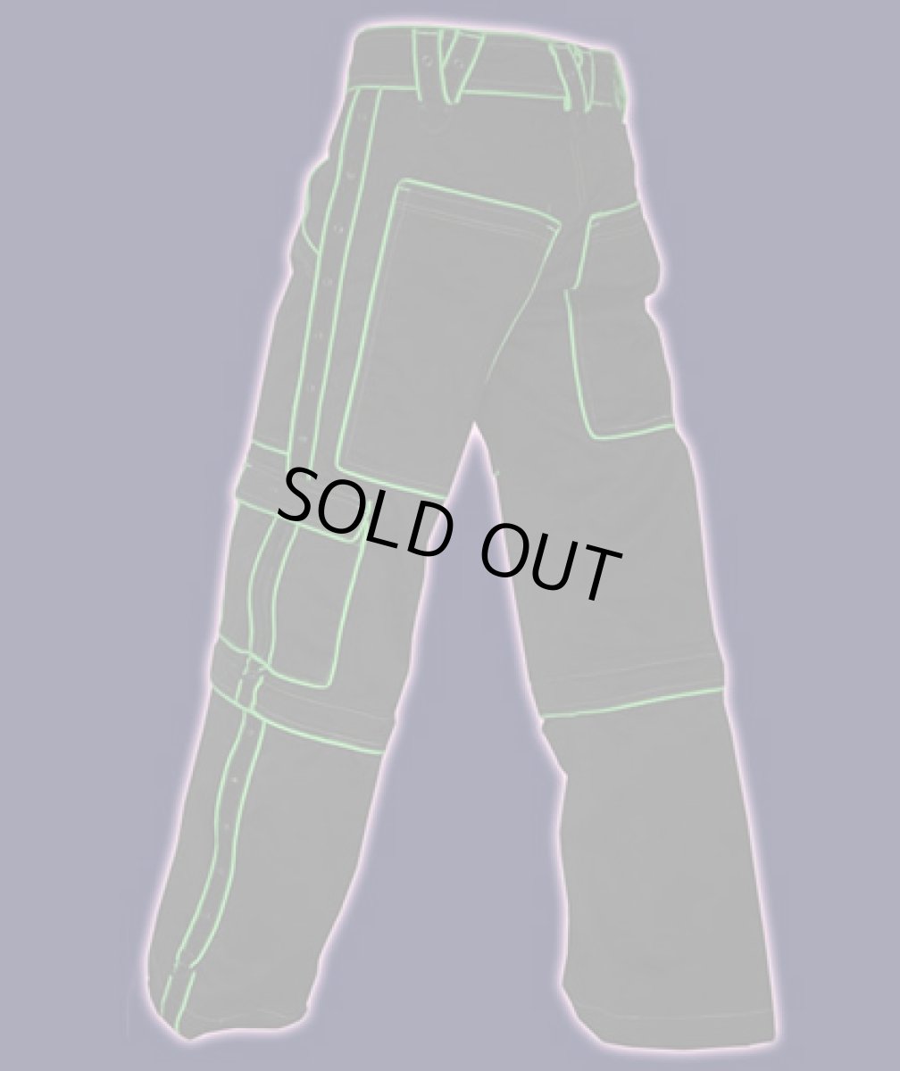 画像3: SPACE TRIBE ユニセックス・2WAYパンツ「Rip Zips / ブラック & UV ライム」 (3)