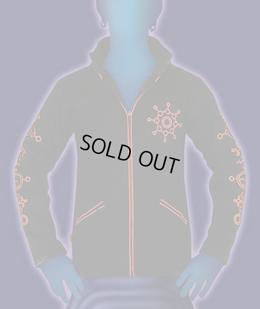 画像2: SPACE TRIBE メンズ・ジャケット(フード別売り)「UV Orange Alien Glyph」 (2)