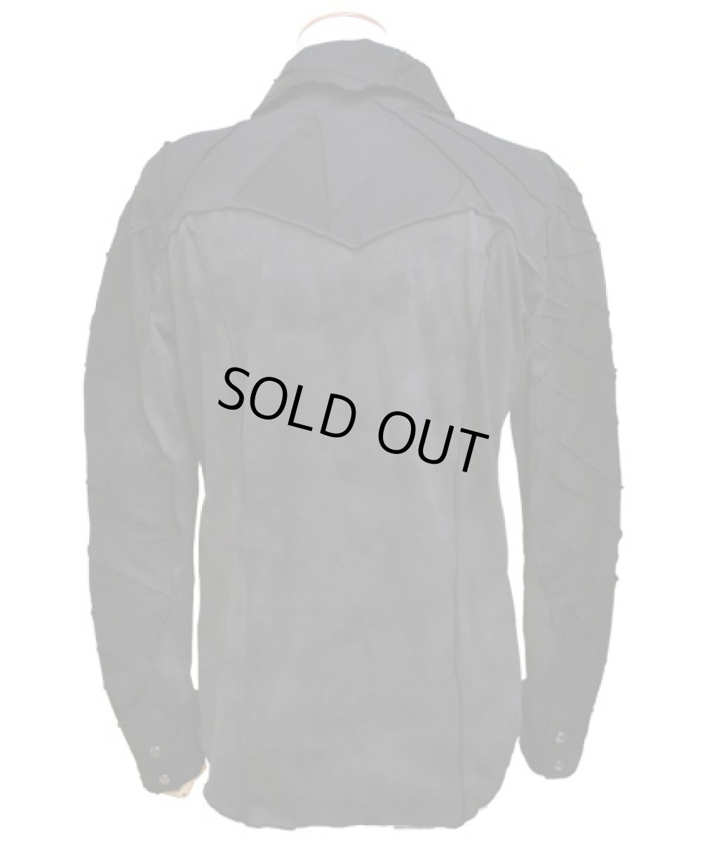 画像4: BONE メンズ・パッチワークシャツ / ウォッシュブラック (4)