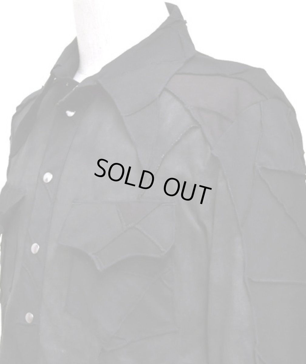 画像3: BONE メンズ・パッチワークシャツ / ウォッシュブラック (3)