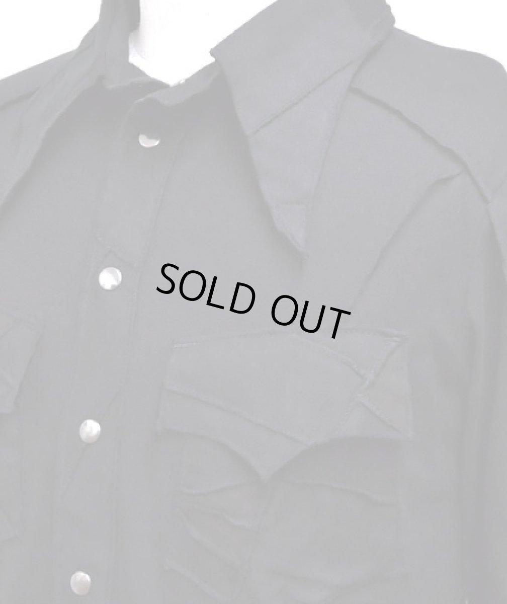 画像3: BONE メンズ・パッチワークシャツ / ブラック (3)