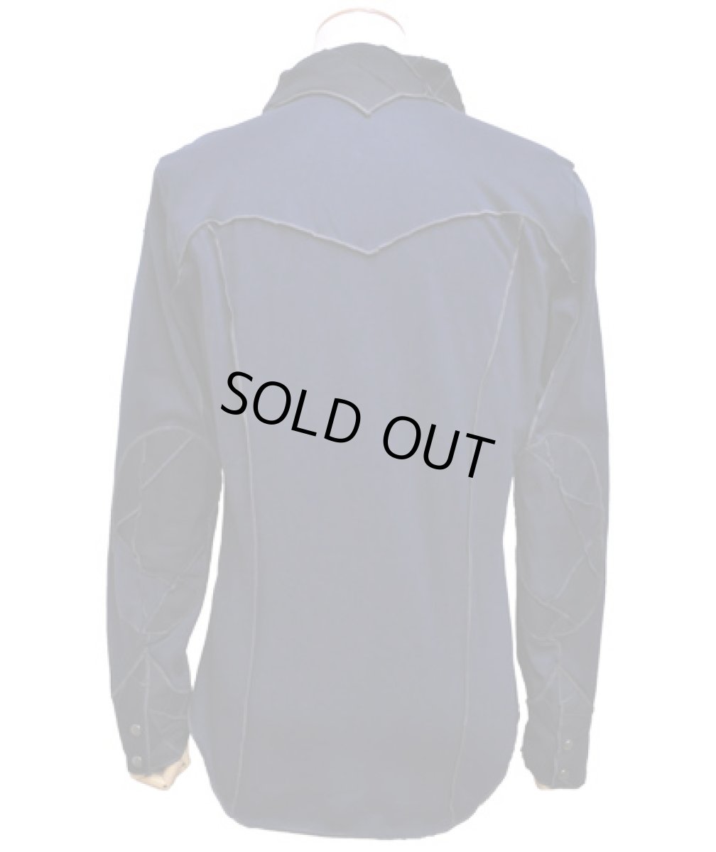 画像4: BONE メンズ・パッチワークシャツ / ブルー (4)