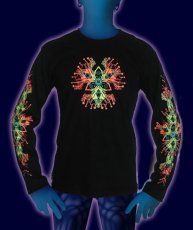 画像1: SPACE TRIBEメンズ・長袖Tシャツ「Fire Hedron」 (1)