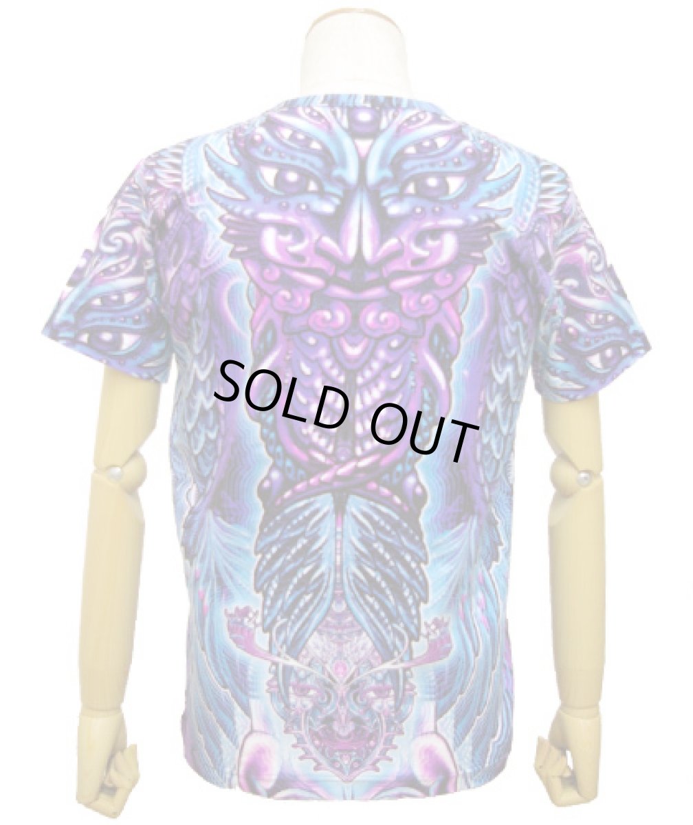 画像3: SPACE TRIBEメンズ・Tシャツ「Violet Barong Totem」 (3)