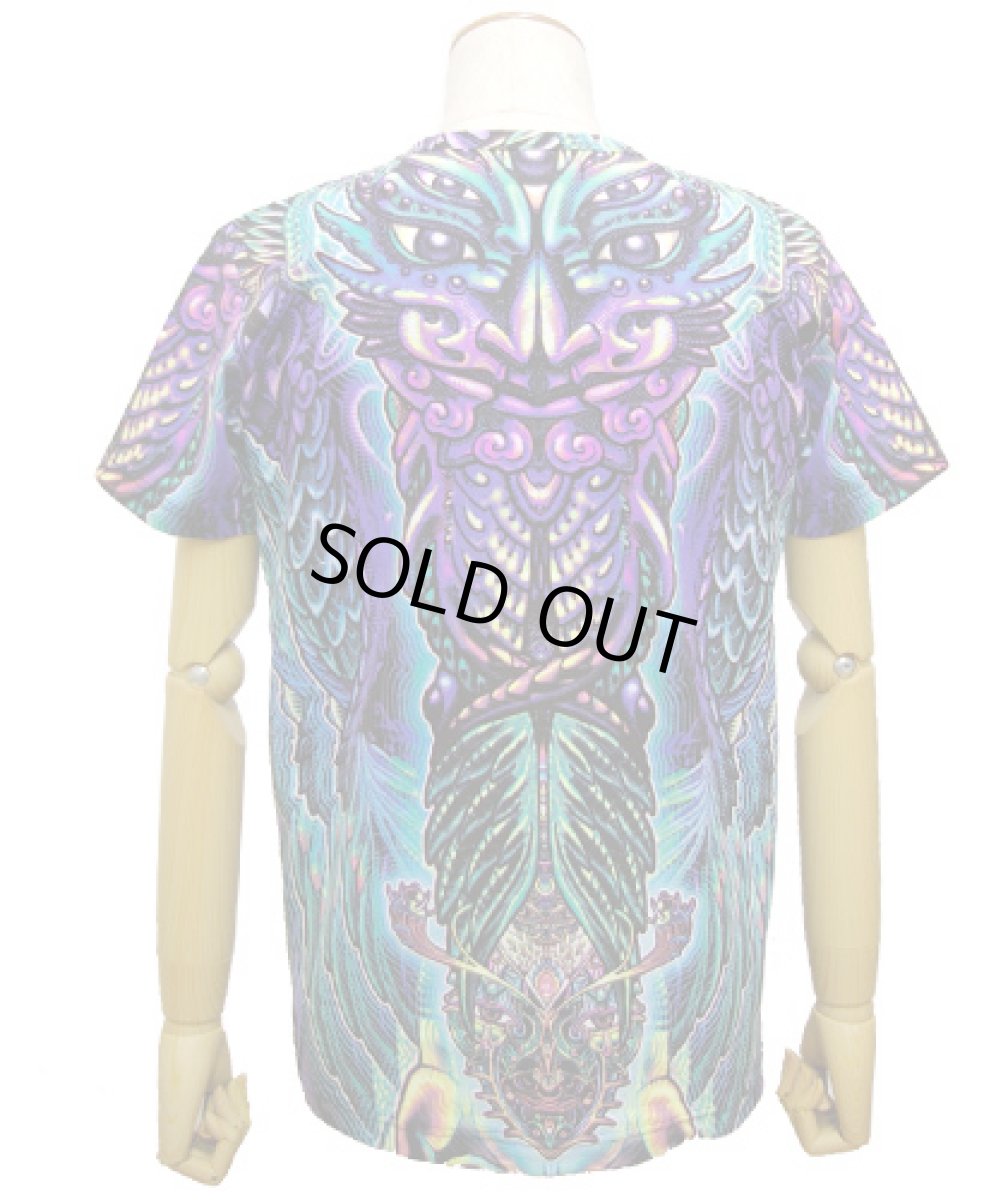 画像3: SPACE TRIBEメンズ・Tシャツ「Rainbow Barong Totem」 (3)