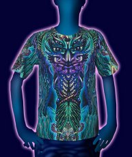 画像1: SPACE TRIBEメンズ・Tシャツ「Rainbow Barong Totem」 (1)