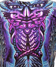 画像4: SPACE TRIBEメンズ・Tシャツ「Violet Barong Totem」 (4)