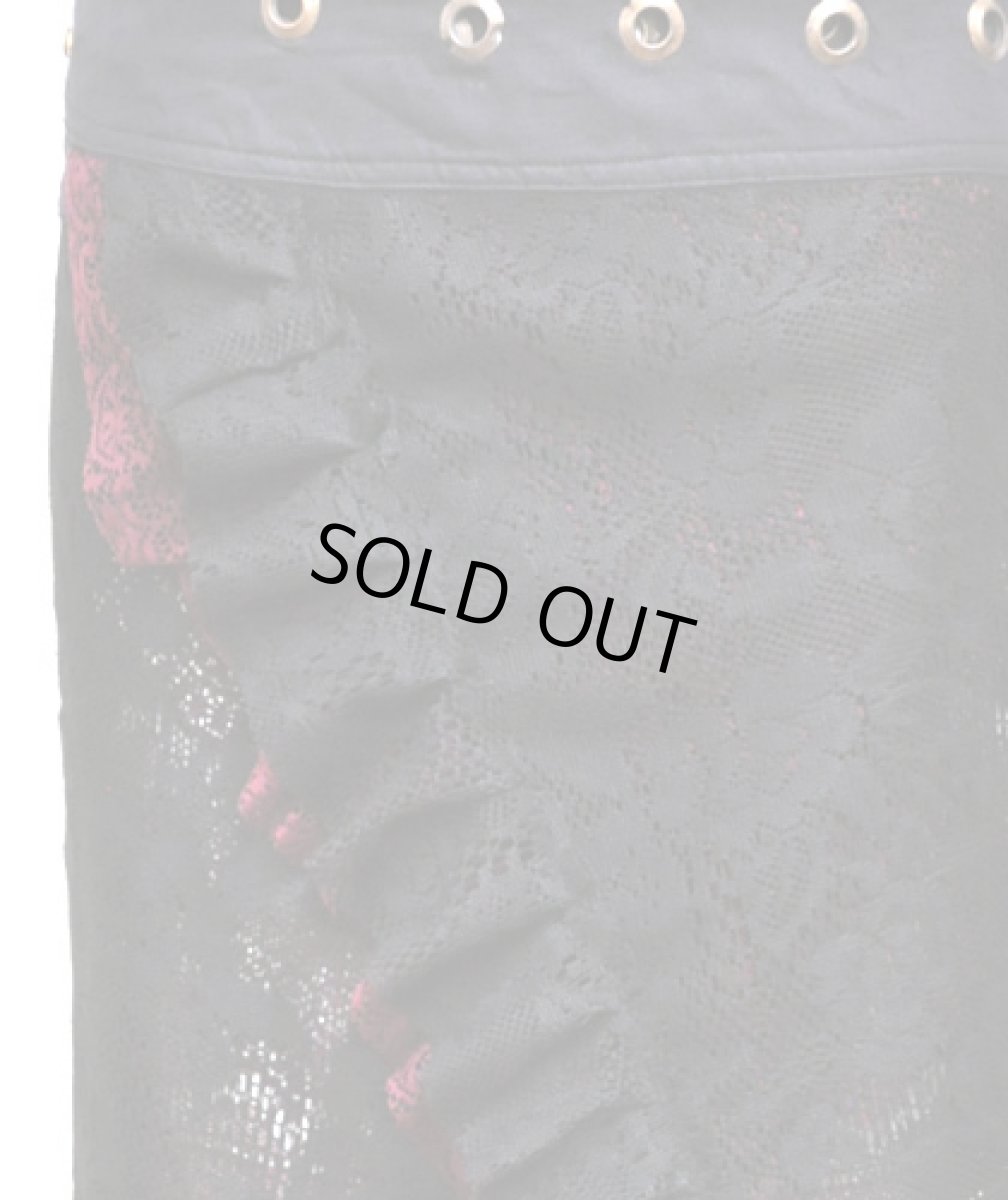 画像4: NAYA レディース・ロングスカート / ブラック×ワインレッド (4)