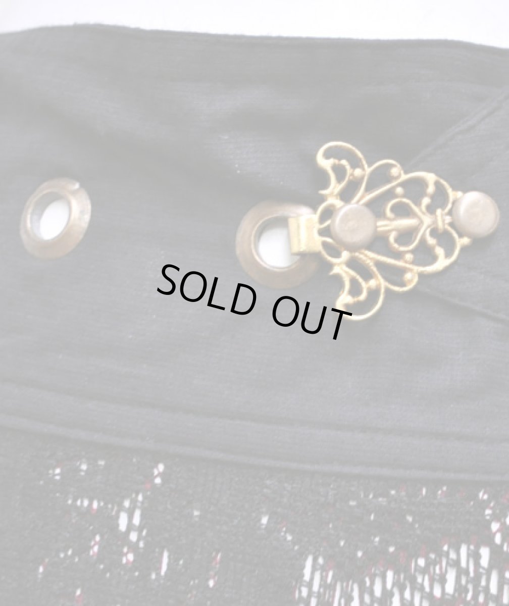 画像3: NAYA レディース・ロングスカート / ブラック×ワインレッド (3)