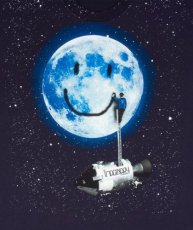 画像2: IMAGINARY FOUNDATIONメンズ半袖Tシャツ「MOON TAG / ネイビー」 (2)