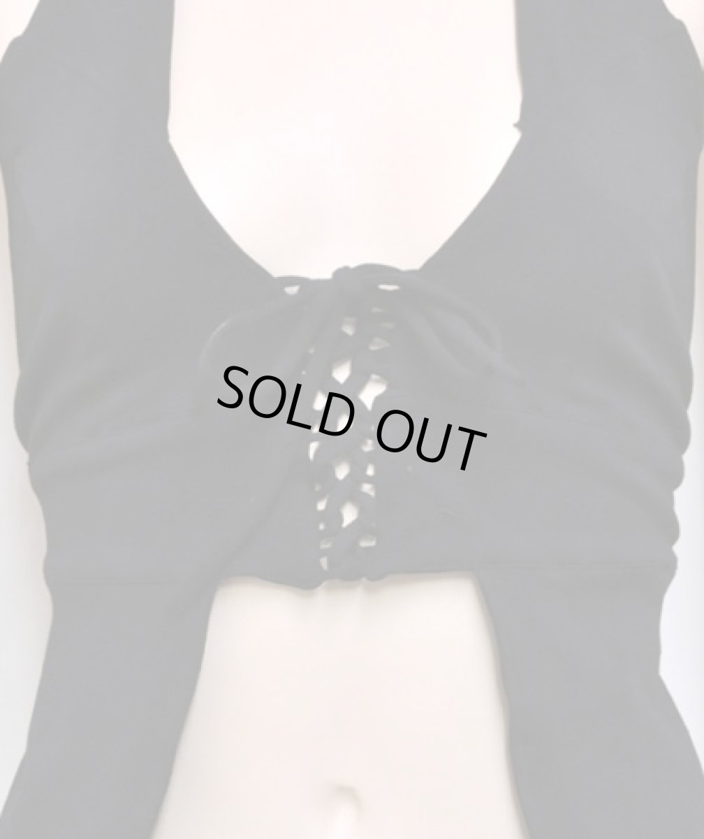 画像2: KAYO - Anime Clothing ノースリーブ「Butterfly Top（背中ヒモ） / ブラック」 (2)