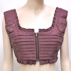 画像1: KAYO - Anime Clothing ベスト「Pleated Vest / プラム」 (1)