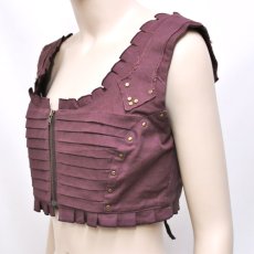 画像2: KAYO - Anime Clothing ベスト「Pleated Vest / プラム」 (2)