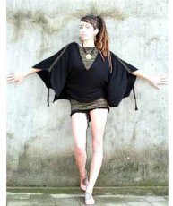 画像2: KAYO - Anime Clothing トップス「Eclipse Kimono Top / ブラック」 (2)