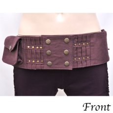 画像3: KAYO - Anime Clothing  ウエストバッグ「Double Pocket Belt / プラム」 (3)