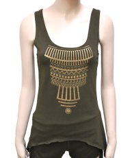 画像1: KAYO - Anime Clothing ノースリーブ「Eclipse Tank / オリーブ」 (1)