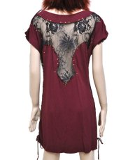 画像3: KAYO - Anime Clothing ワンピース「Diamond Dress / マルーン」 (3)