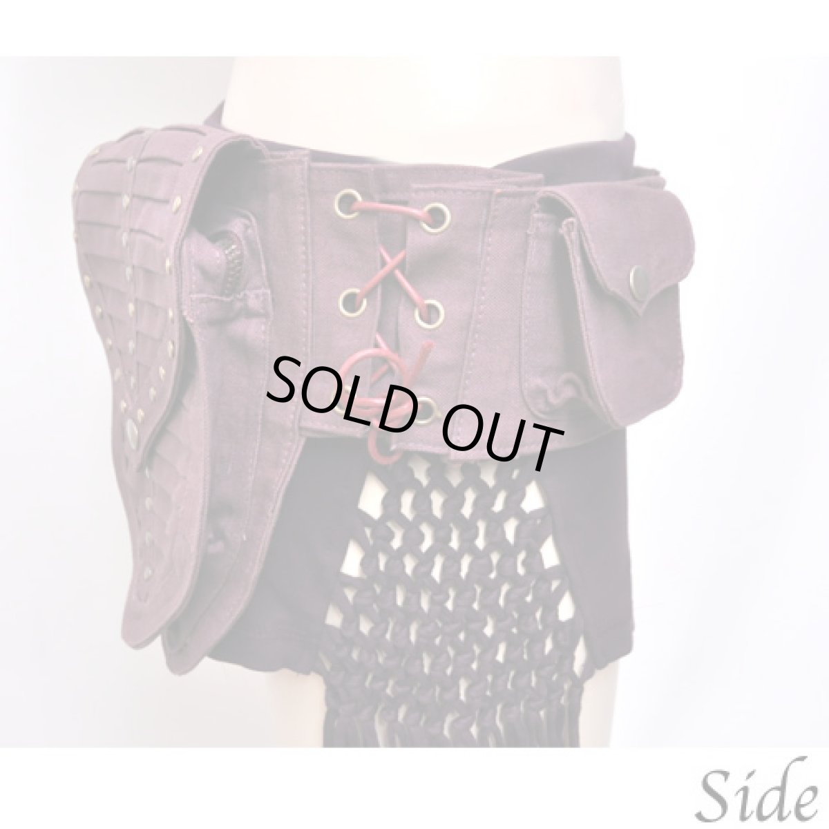 画像2: KAYO - Anime Clothing  ウエストバッグ「Double Pocket Belt / プラム」 (2)