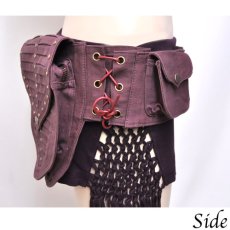 画像2: KAYO - Anime Clothing  ウエストバッグ「Double Pocket Belt / プラム」 (2)