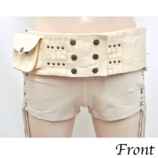 画像3: KAYO - Anime Clothing  ウエストバッグ「Double Pocket Belt / ベージュ」 (3)