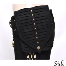 画像2: KAYO - Anime Clothing ウエストバッグ「Pleated Skirt Belt / ブラック」 (2)