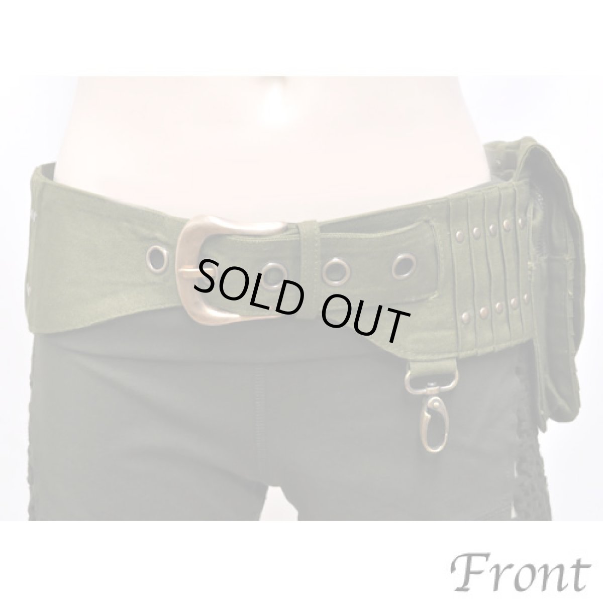 画像2: KAYO - Anime Clothing ウエストバッグ「Pleated Skirt Belt / オリーブ」 (2)