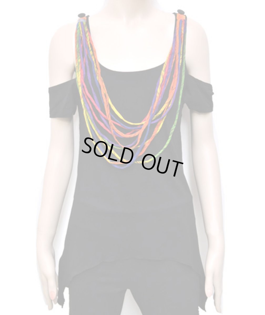 画像3: KAYO - Anime Clothing ノースリーブ「Rainbow String Tank  - Limited edition / ブラック」 (3)