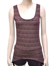 画像1: KAYO - Anime Clothing ノースリーブ「Eclipse Print Tank / プラム」 (1)