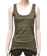 画像2: KAYO - Anime Clothing ノースリーブ「Eclipse Print Tank / オリーブ」 (2)