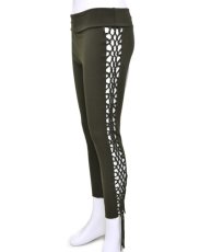 画像1: KAYO - Anime Clothing  レギンス「Shimmy Macrame Legging / オリーブ」 (1)