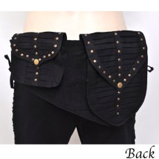 画像1: KAYO - Anime Clothing  ウエストバッグ「Double Pocket Belt / ブラック」 (1)